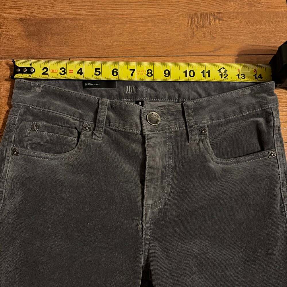 KUT from the Kloth Diana Skinny Corduroy Pants Gray Size 4 - Picture 6 of 9